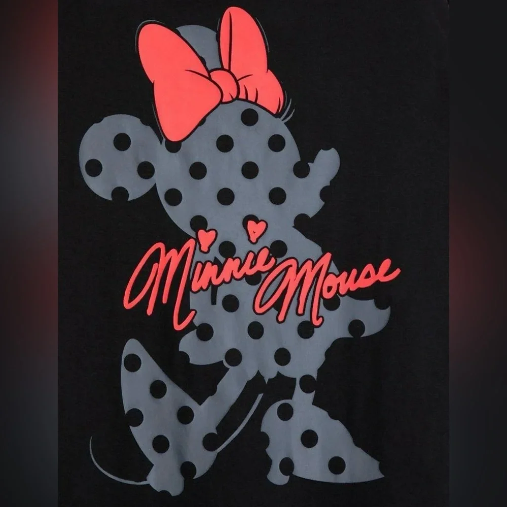 Disney Parks Minnie Mouse Open Back Tank Top Black Polka Dot Graphic Size US M - Picture 3 of 5